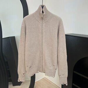 Maison Margiela MM6 New High-Neck Wool Knit Cardigan